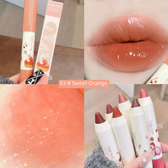 Crayon Lipstick Moisturizing Glaze Teatime Peach Strawberry Bright Tone