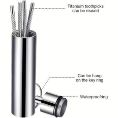 Portable Stainless Steel Toothpick Set for Camping - 7pcs