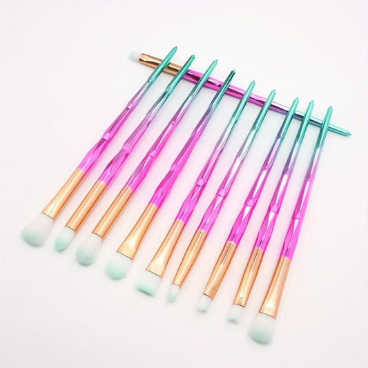 10pcs Makeup Brushes Kit Detail Smudge Brush For Eyeliner Eyeshadow