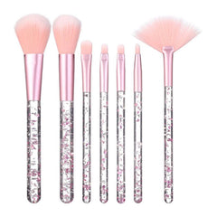 7 Piece Glitter Handle Makeup Brush Set for Travel & Gifting