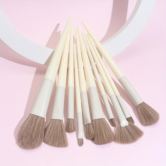 10pcs Makeup Brush Set Synthetic Fiber Eyeshadow Foundation Blush Concealer