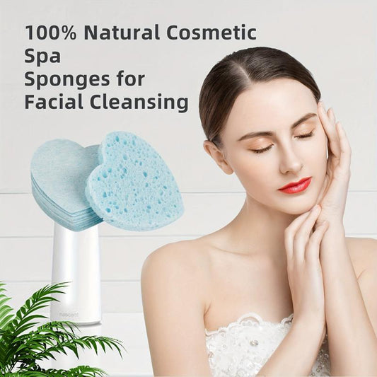 Heart Shape Facial Sponges Compressed Natural Cleansing Pads