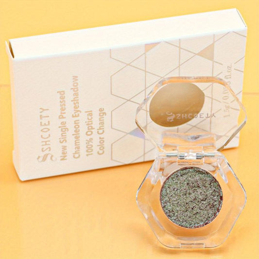 Monochromatic Chameleon Eyeshadow Palette, Sparkle Green Eyeshadow Powder