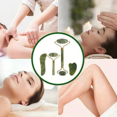 7 PCS Jade Roller & Gua Sha Set Reduce Aging Rose Quartz Face Massager
