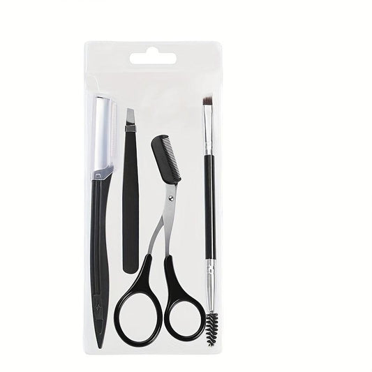 4pcs Eyebrow Grooming Kit Stainless Steel Set
