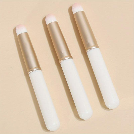 3pcs Round Head Lipstick Brushes With Cover