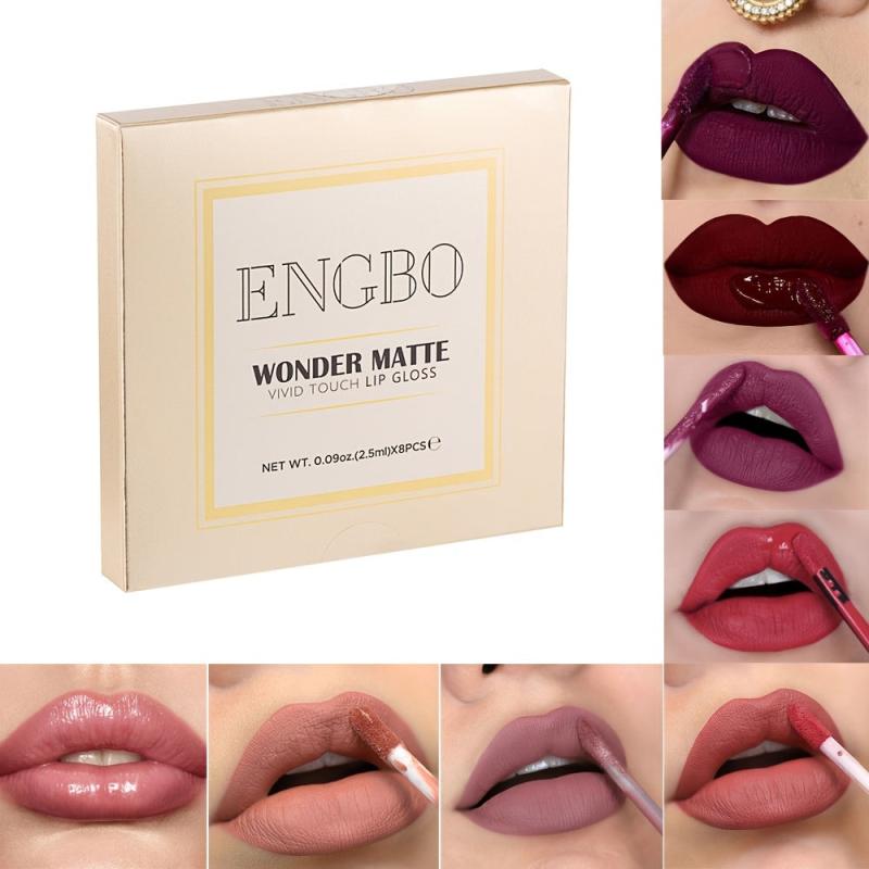 7 Matte Lip Glosses + 1 Lip Gloss Gift Set