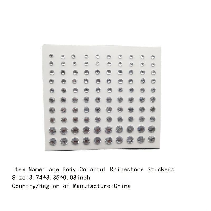 Colorful Rhinestone Pearl Face Sticker