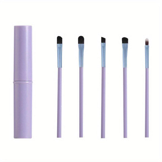 5Pcs Eyeshadow Brush Set Travel Portable Eye Brushes With Storage Box