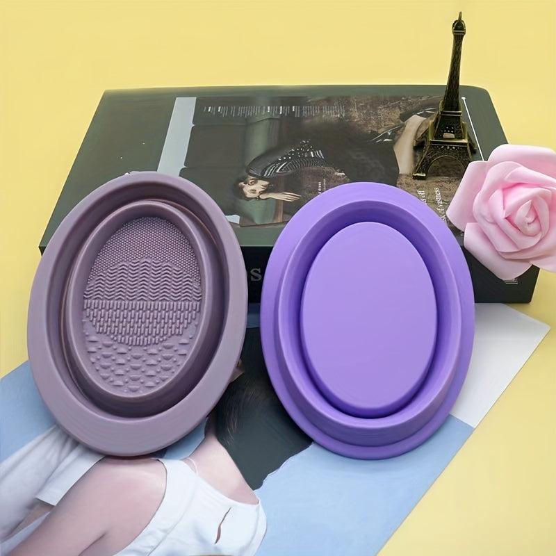 Silicone Makeup Brush Scrubber Cleaning Mat with Bowl