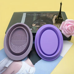 Silicone Makeup Brush Scrubber Cleaning Mat with Bowl