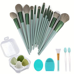 22pcs Makeup Tool Set Brushes Sponges Lip Brushes Cleaning Silicone