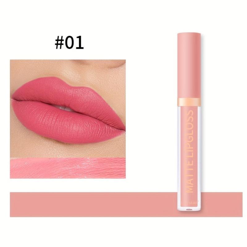 Matte Lip Gloss Non-stick Cup Waterproof High Pigment Velvet Glow Lipstick