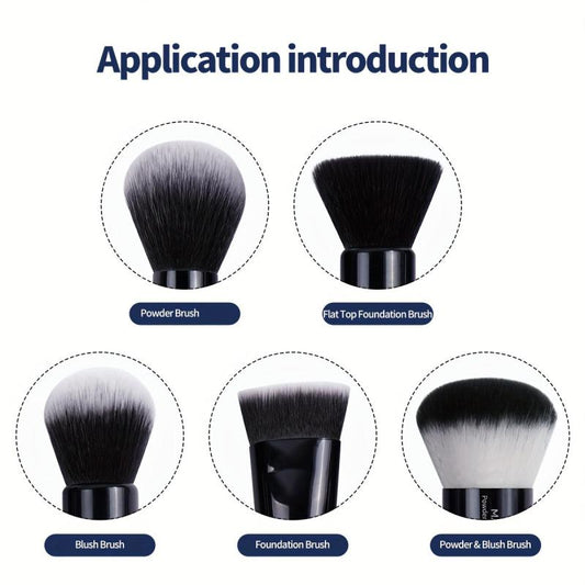 5pcs Makeup Brushes Set Flat Head Foundation Mask Loose Powder Blush Beauty