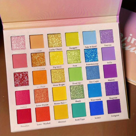 30-Color Coral Tone Eyeshadow Palette for Party and Dance Performance