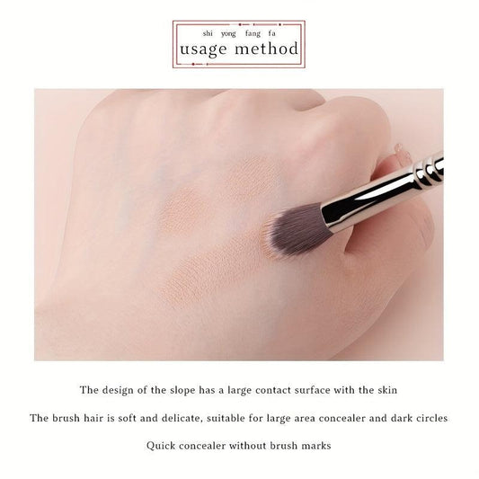 Precision Angled Concealer Brush for Flawless Coverage of Dark Circles
