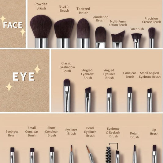 20pcs Professional Makeup Brush Set Foundation Concealer Blush Powder Eyeshadow
