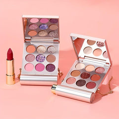 9 Colors Shimmer Glitter Eyeshadow & Matte Velvet Lipstick Set