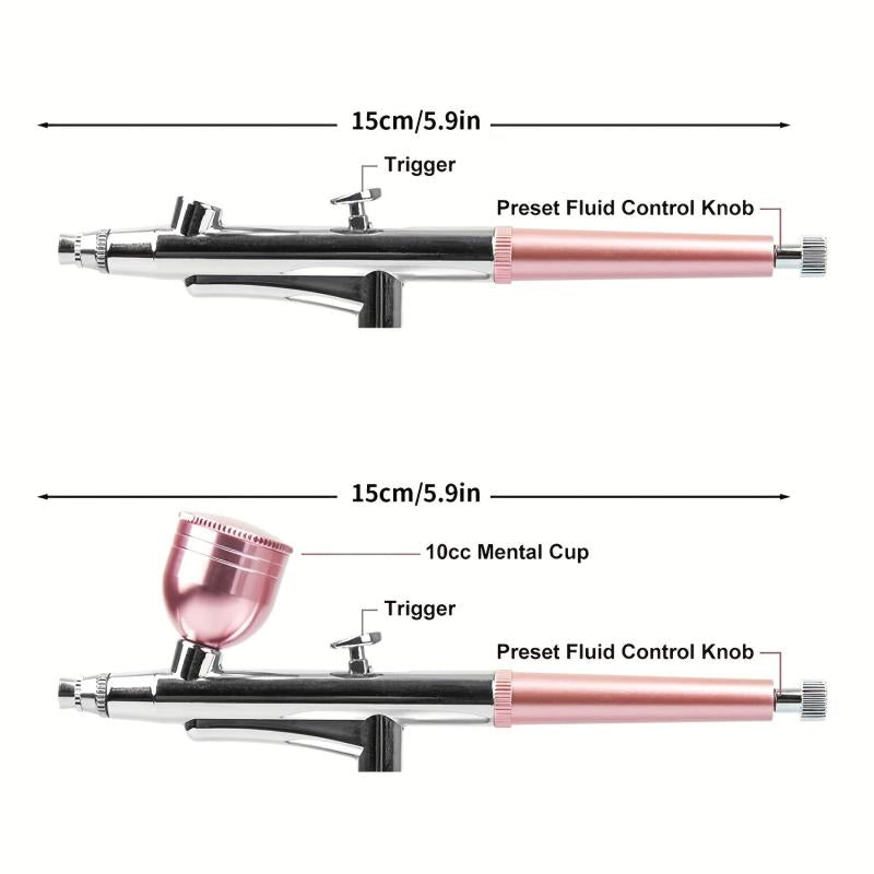 Portable Single Action Airbrush for Makeup Nail Art Cake Tattoo Barbering