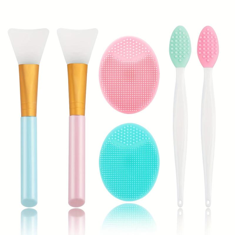 Silicone Face Scrubber Set 6pcs Exfoliator Blackhead Skin Care Tools