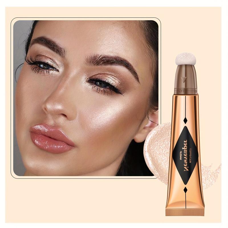 Highlighter Cream with Sponge Applicator for Brightening Makeup