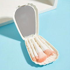 5-in-1 Makeup Brush Set with Mirror & Case