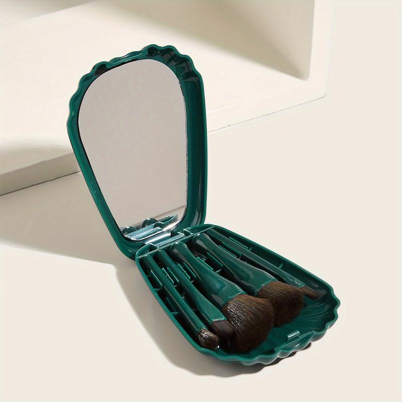 5-in-1 Makeup Brush Set with Mirror & Case