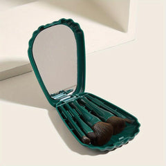 5-in-1 Makeup Brush Set with Mirror & Case