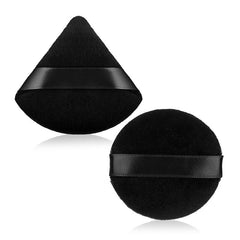 2 Triangle Powder Puffs Soft Plush Makeup Sponges