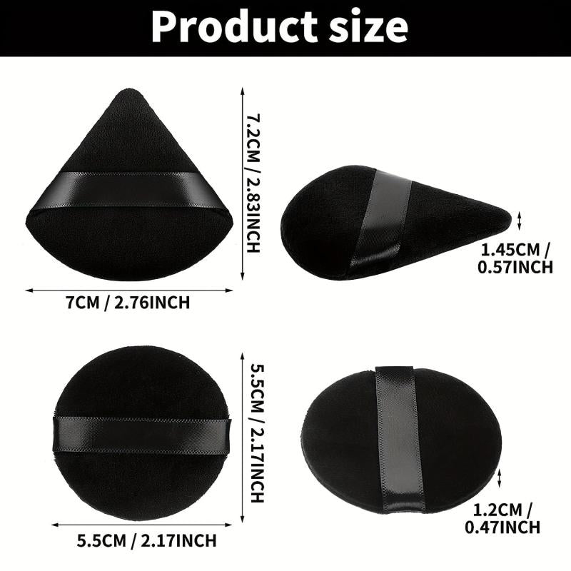 2 Triangle Powder Puffs Soft Plush Makeup Sponges