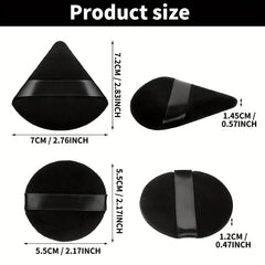 2 Triangle Powder Puffs Soft Plush Makeup Sponges