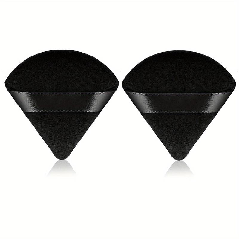 2 Triangle Powder Puffs Soft Plush Makeup Sponges