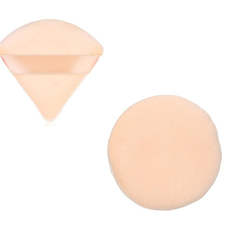 2 Triangle Powder Puffs Soft Plush Makeup Sponges