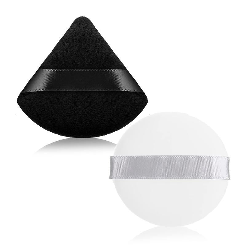 2 Triangle Powder Puffs Soft Plush Makeup Sponges