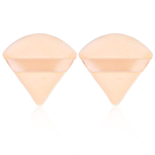 2 Triangle Powder Puffs Soft Plush Makeup Sponges