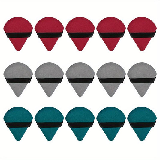 15 Pcs Triangle Powder Puff for Loose Powder & Liquid Makeup
