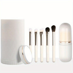 6-in-1 Makeup Brushes with Mirror Set Portable Kit