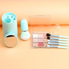 6-in-1 Makeup Brushes with Mirror Set Portable Kit