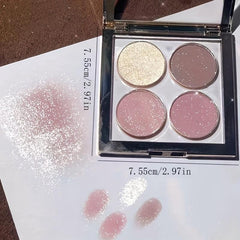 Portable 4 Eyeshadow Palette with Nude and Purple Grey Shades