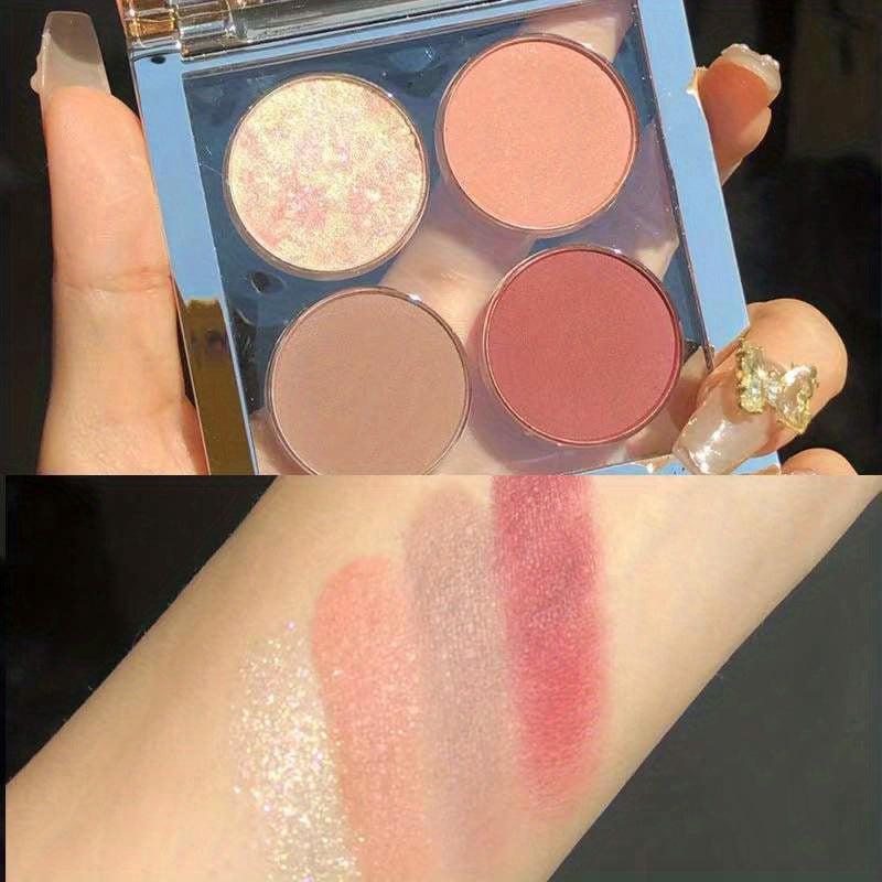 Portable 4 Eyeshadow Palette with Nude and Purple Grey Shades