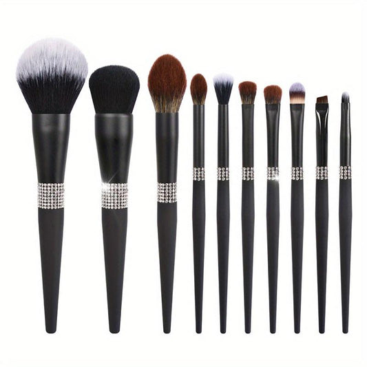 Makeup Brushes 15pcs Crystal Handle Set Kabuki Foundation Blush Powder Brush