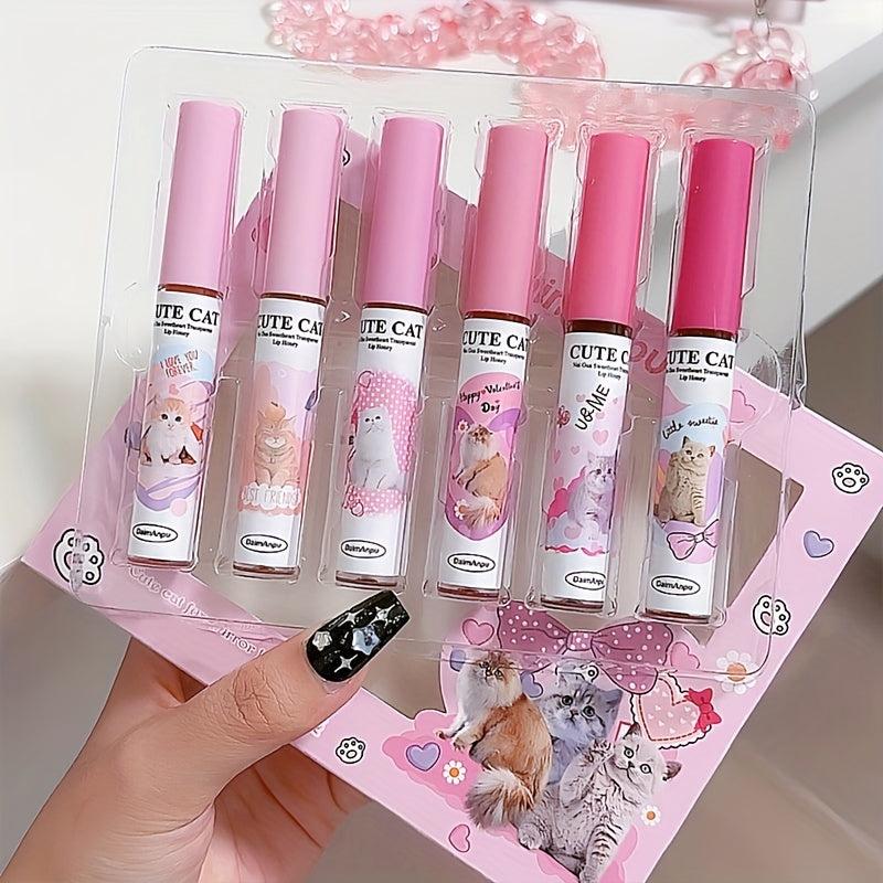 6-Pcs Lip Glaze Set Jelly Lip Long Lasting Sweet Gloss