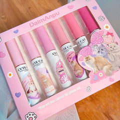 6-Pcs Lip Glaze Set Jelly Lip Long Lasting Sweet Gloss