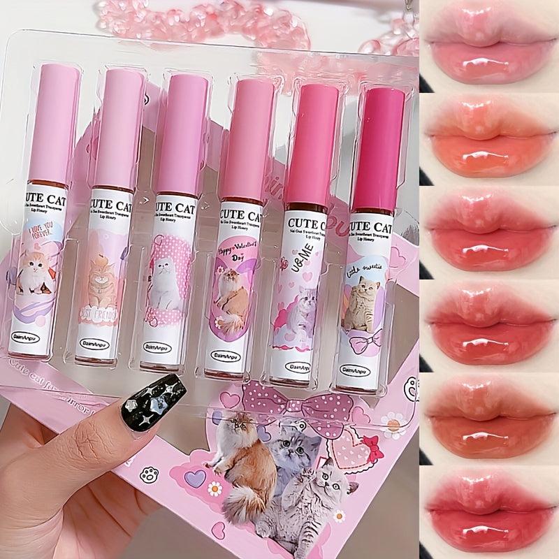 6-Pcs Lip Glaze Set Jelly Lip Long Lasting Sweet Gloss