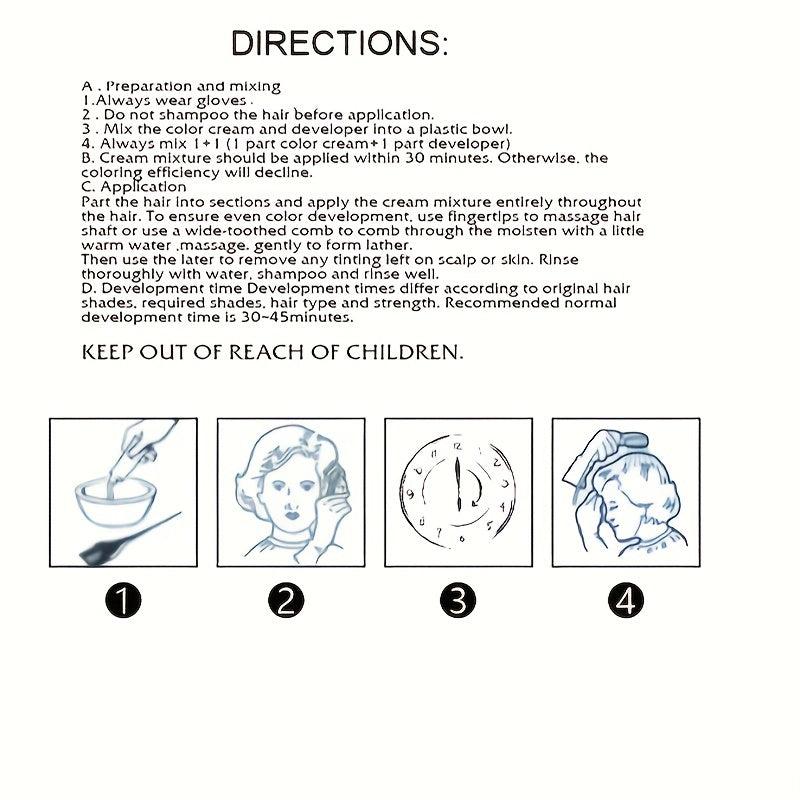 Permanent Hair Dye Cream Set 40ml with Developer and Conditioner