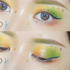 4-Color Matte Eyeshadow Palette - Olive Green Lemon Yellow Pumpkin Orange Brown