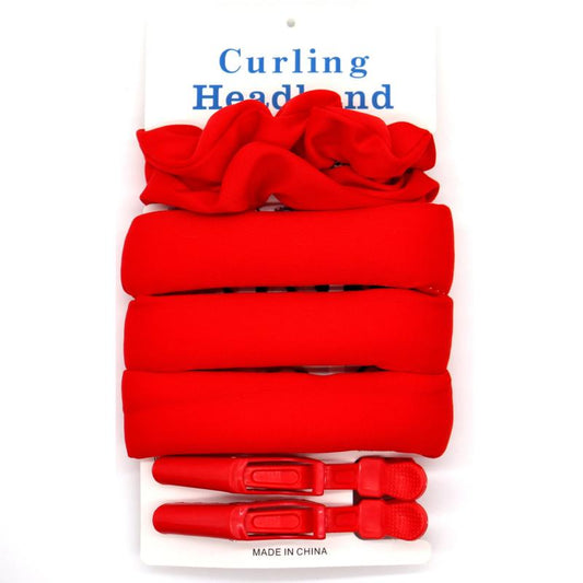 5pcs Heatless Hair Curler Set Headband Clips Rings Styling Tools