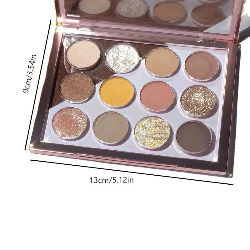 12 Colors Eyeshadow Palette Earth Tone Matte Pink Purple Girl Eyeshadow Palette