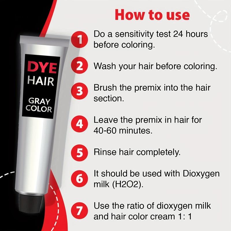 100ml Grandma Gray Hair Dye Cream Y2K Halloween Natural Hair Dye Cream