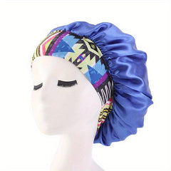 Satin Night Sleep Cap Wide Band Elastic Headband Satin Bonnet Hat